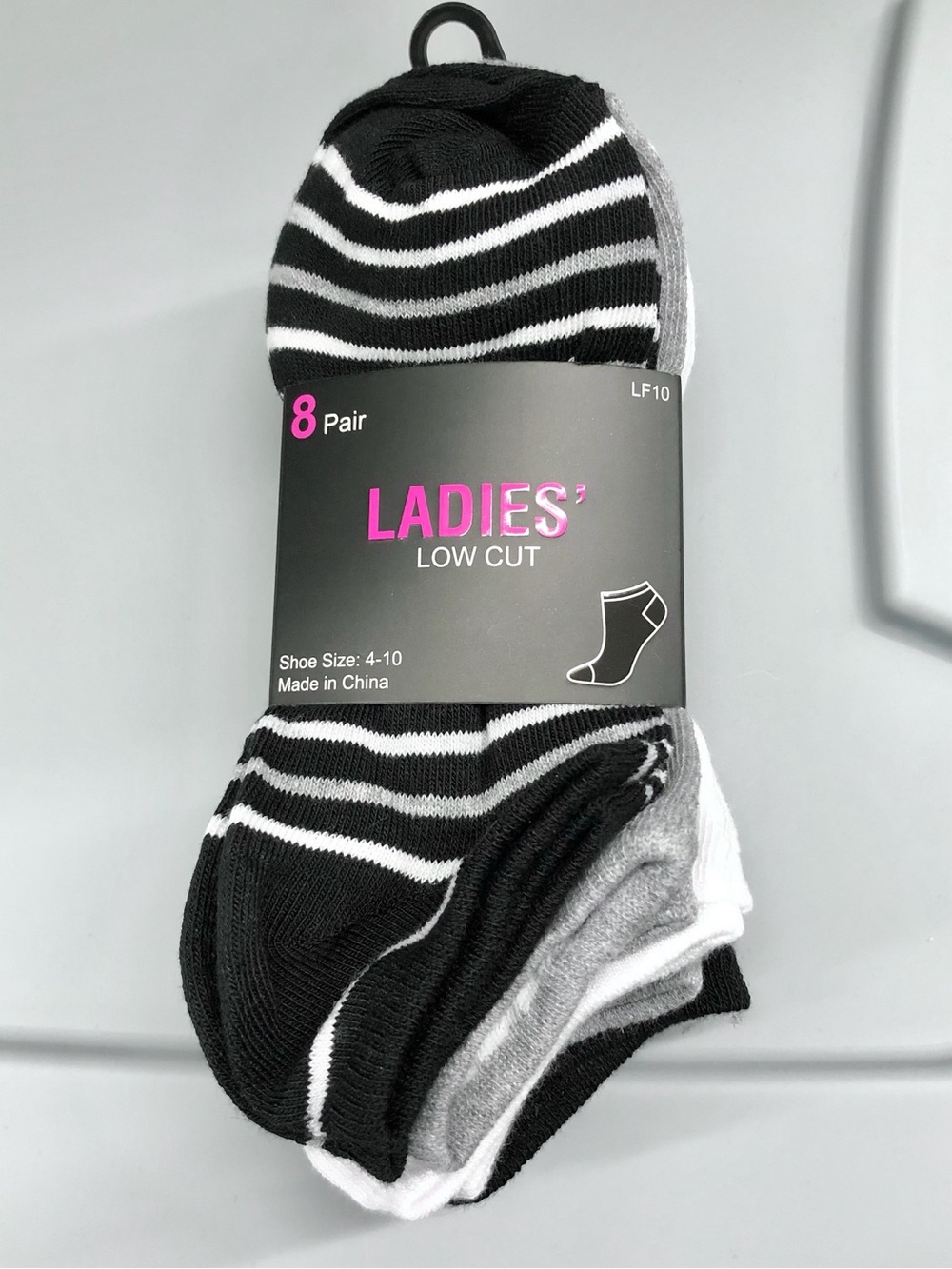 💖$8💖 NEW Ladies' Low Cut Socks Shoe Size 4-10 Black 8 Pairs